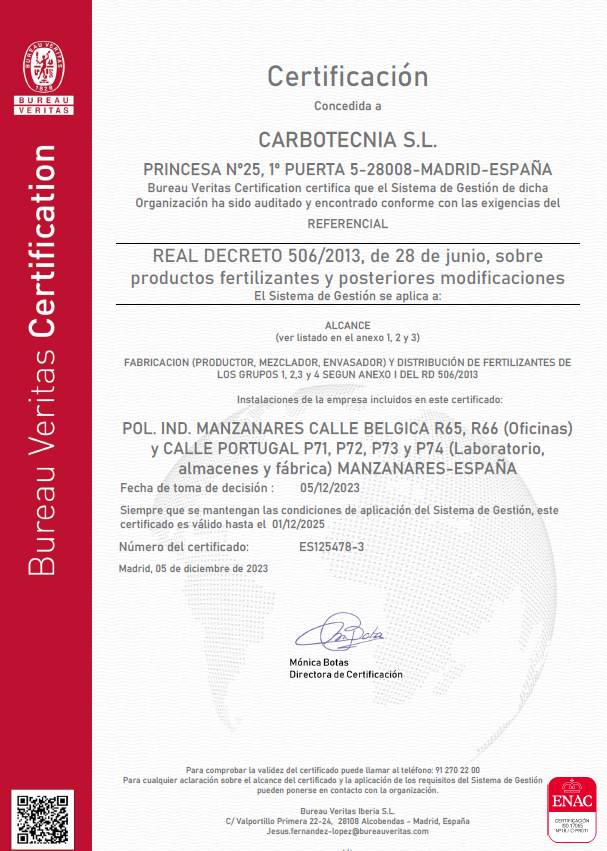 Certification RD 506/2013